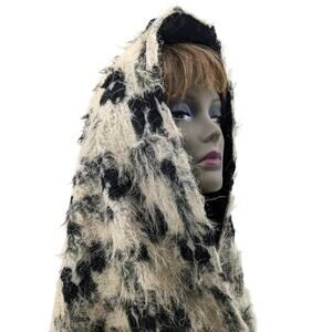 Danish Designer IVAN GRUNDAHL Wool & Mohair Nubby Vintage 1980s Mod Unique Scarf